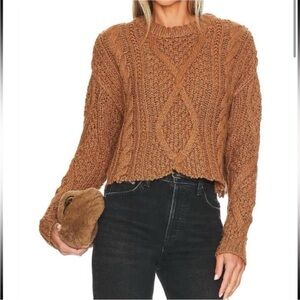 Free People cropped knit sweater, M
